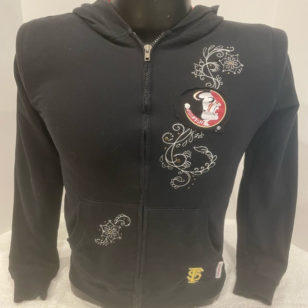 Woman’s University of Florida State FSU Seminoles jacket with pockets and hood.